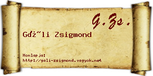 Gáli Zsigmond névjegykártya